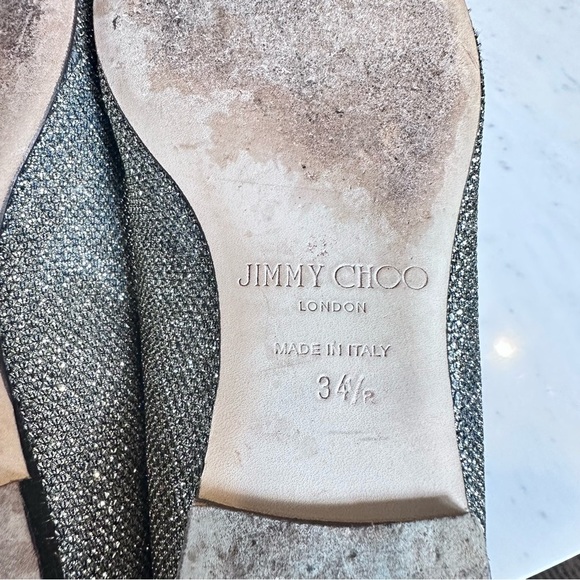 Jimmy Choo Glittery Sparkle Pointed Toe Flats Women's Size EU 34.5 US Size 4.5 - Picture 4 of 8